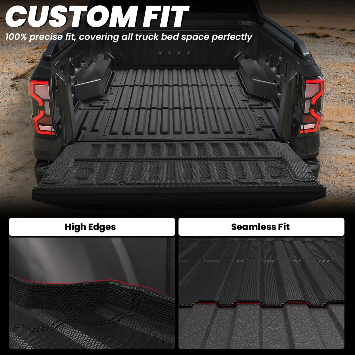 Fit for 2024-2026 Ford Ranger 5FT(59.6") Heavy Duty Truck Bed Mat or Tailgate Mat, Not Fit Drop-in liners