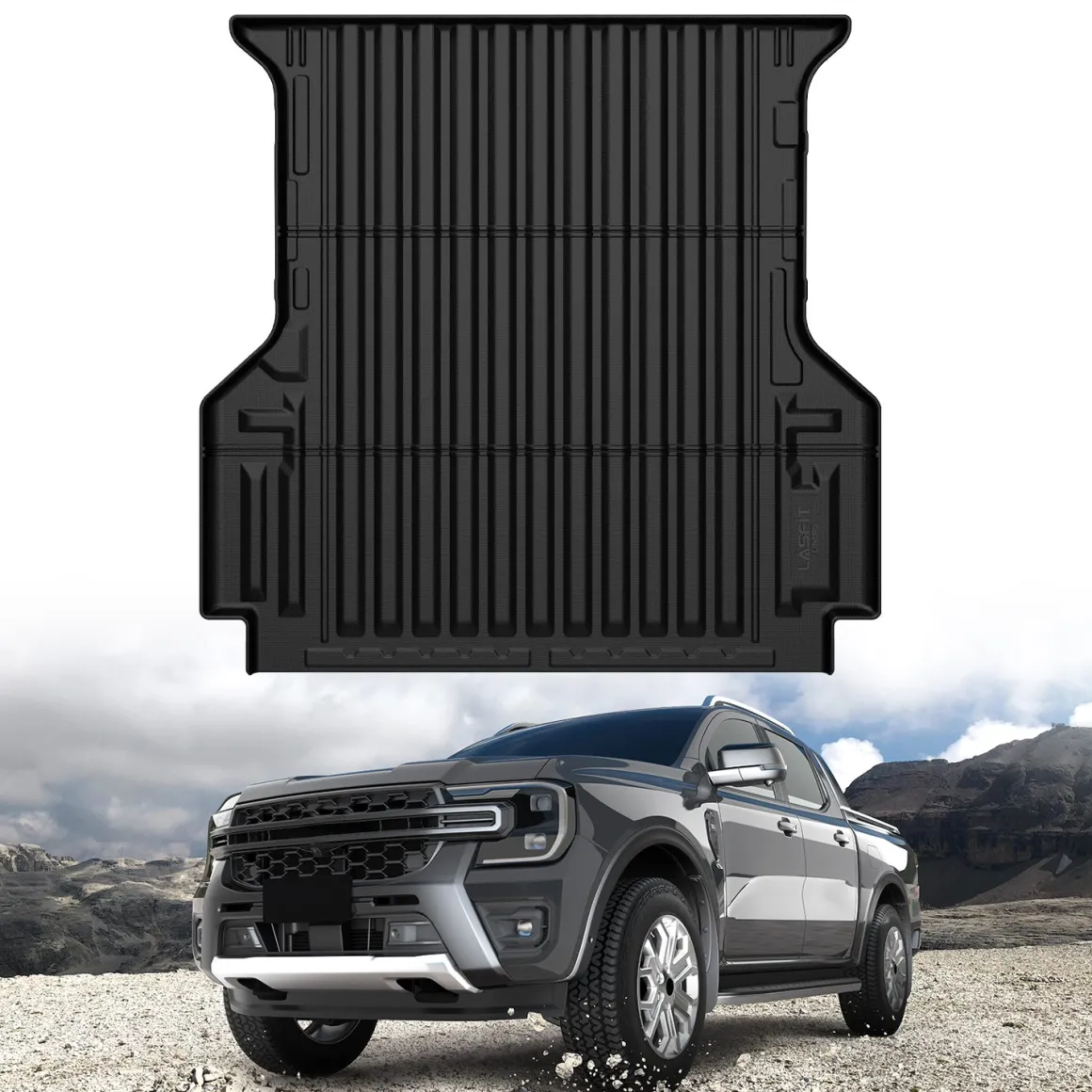 Fit for 2024-2026 Ford Ranger 5FT(59.6") Heavy Duty Truck Bed Mat or Tailgate Mat, Not Fit Drop-in liners