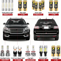 Fit for 2013-2016 GMC Acadia The Brightest LED Bulbs Upgrade | Tested and Verified
