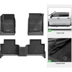 Fit for 2015-2022 GMC Canyon Custom Floor Mats, Fit Carpet Floor Only
