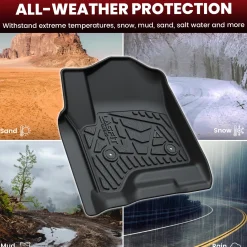 Fit for 2014-2018 GMC Sierra 1500 Floor Mats, Fit Carpet Floor & Without 4*4 Shifter Only