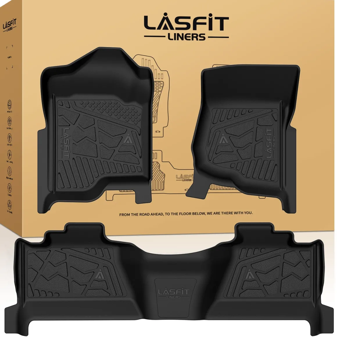 Fit for 2007-2014 GMC Sierra HD 2500 3500 Crew Cab Floor Mats, Fit Bucket Seat Only