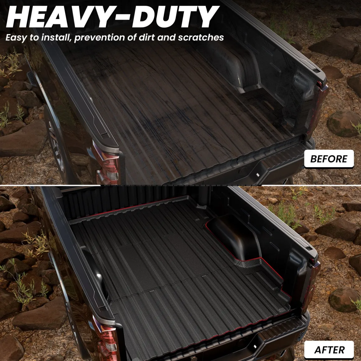 Fit for 2020-2026 GMC Sierra 2500HD 3500HD 6.8FT Bed Mat or Tailgate Mat, Not for 5th Wheel Package