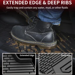 Fit for 2020-2026 GMC Sierra 2500HD 3500HD 1st Row Floor Mats, Fit Bucket Seat & Carpet Floor Only