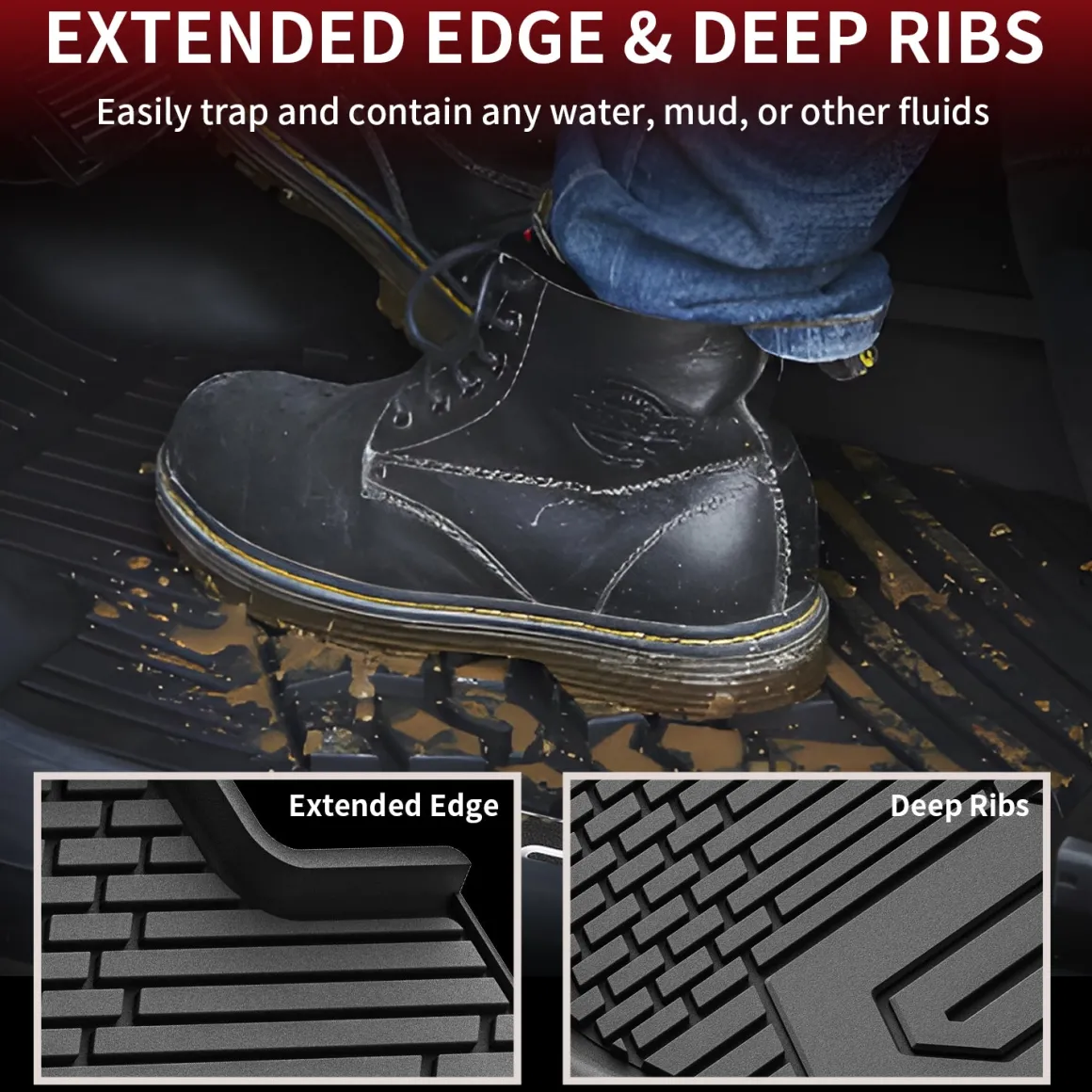 Fit for 2020-2026 GMC Sierra 2500HD 3500HD 1st Row Floor Mats, Fit Bucket Seat & Carpet Floor Only