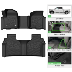 Fit for 2020-2026 GMC Sierra or Sierra Denali 2500HD 3500HD Floor Mats, Fit Carpet Floor Only