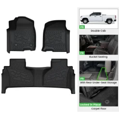 Fit for 2020-2026 GMC Sierra or Sierra Denali 2500HD 3500HD Floor Mats, Fit Carpet Floor Only