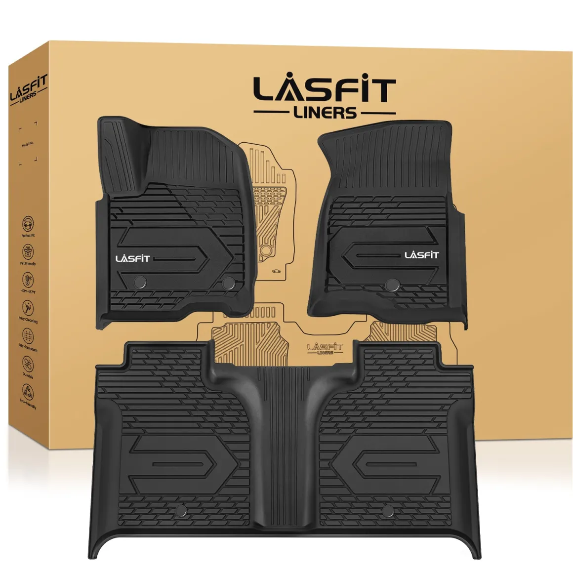 Fit for 2020-2026 GMC Sierra or Sierra Denali 2500HD 3500HD Floor Mats, Fit Carpet Floor Only