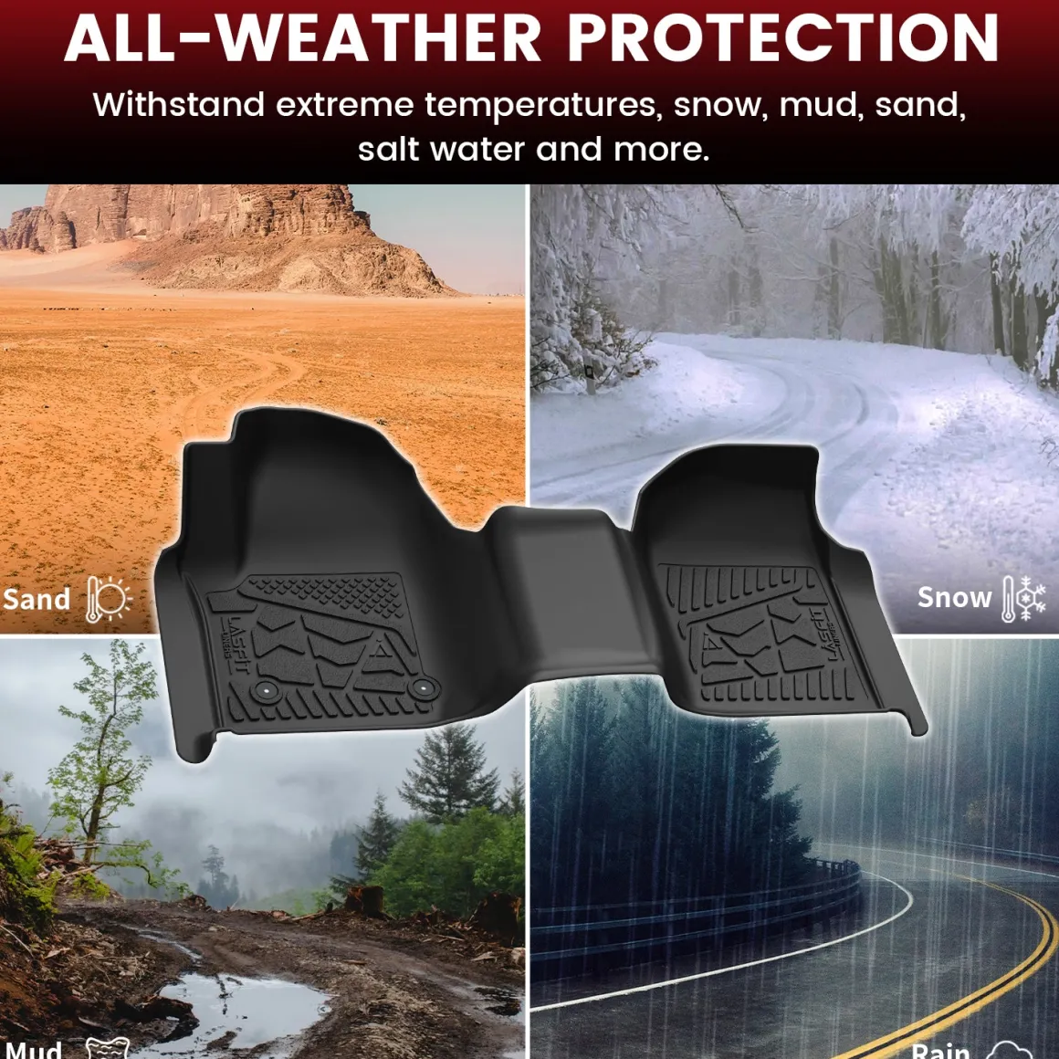 Fit for 2020-2026 GMC Sierra or Sierra Denali 2500HD 3500HD Floor Mats, Fit Carpet Floor Only