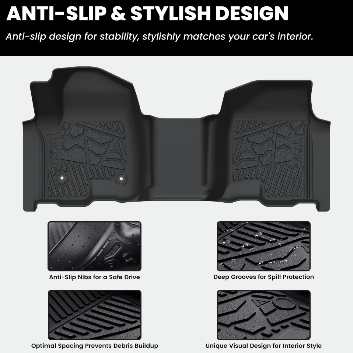 Fit for 2020-2026 GMC Sierra or Sierra Denali 2500HD 3500HD Floor Mats, Fit Carpet Floor Only