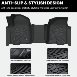 Fit for 2020-2026 GMC Sierra or Sierra Denali 2500HD 3500HD Floor Mats, Fit Carpet Floor Only
