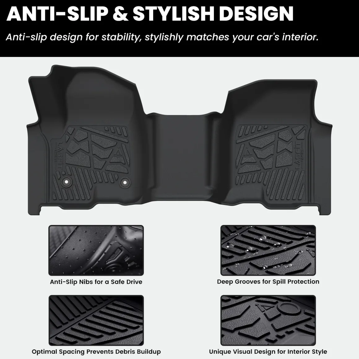 Fit for 2020-2026 GMC Sierra or Sierra Denali 2500HD 3500HD Floor Mats, Fit Carpet Floor Only