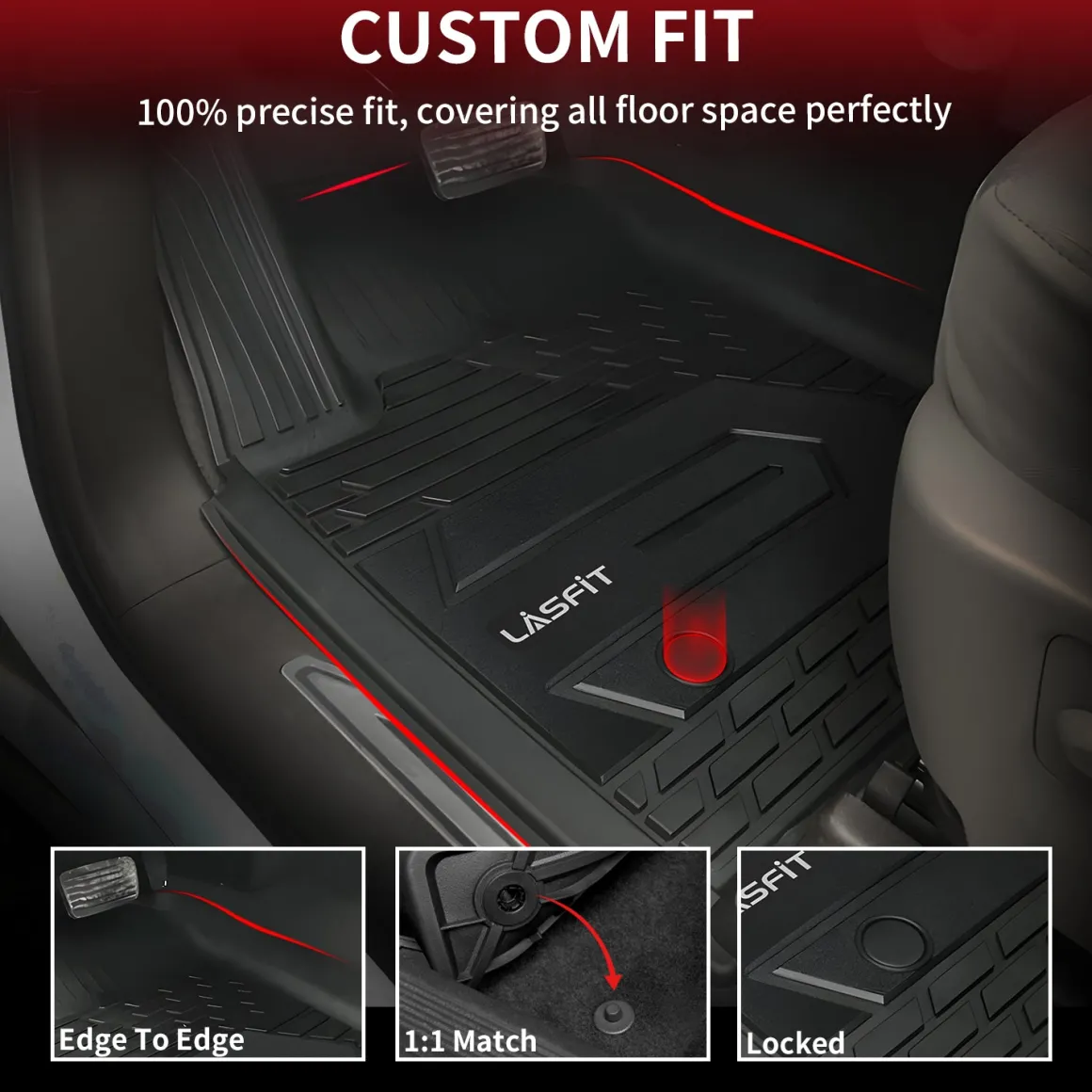 Fit for 2019-2026 GMC Sierra 1500 1st Row Floor Mats, Fit Bucket Seat & Carpet Floor Only, Not Fit 2019 Sierra LD