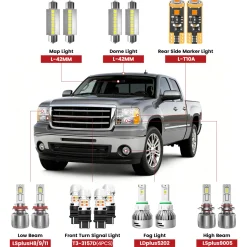 Fit for 2007-2013 GMC Sierra 1500 The Brightest LED Bulbs Upgrade | Tested and Verified