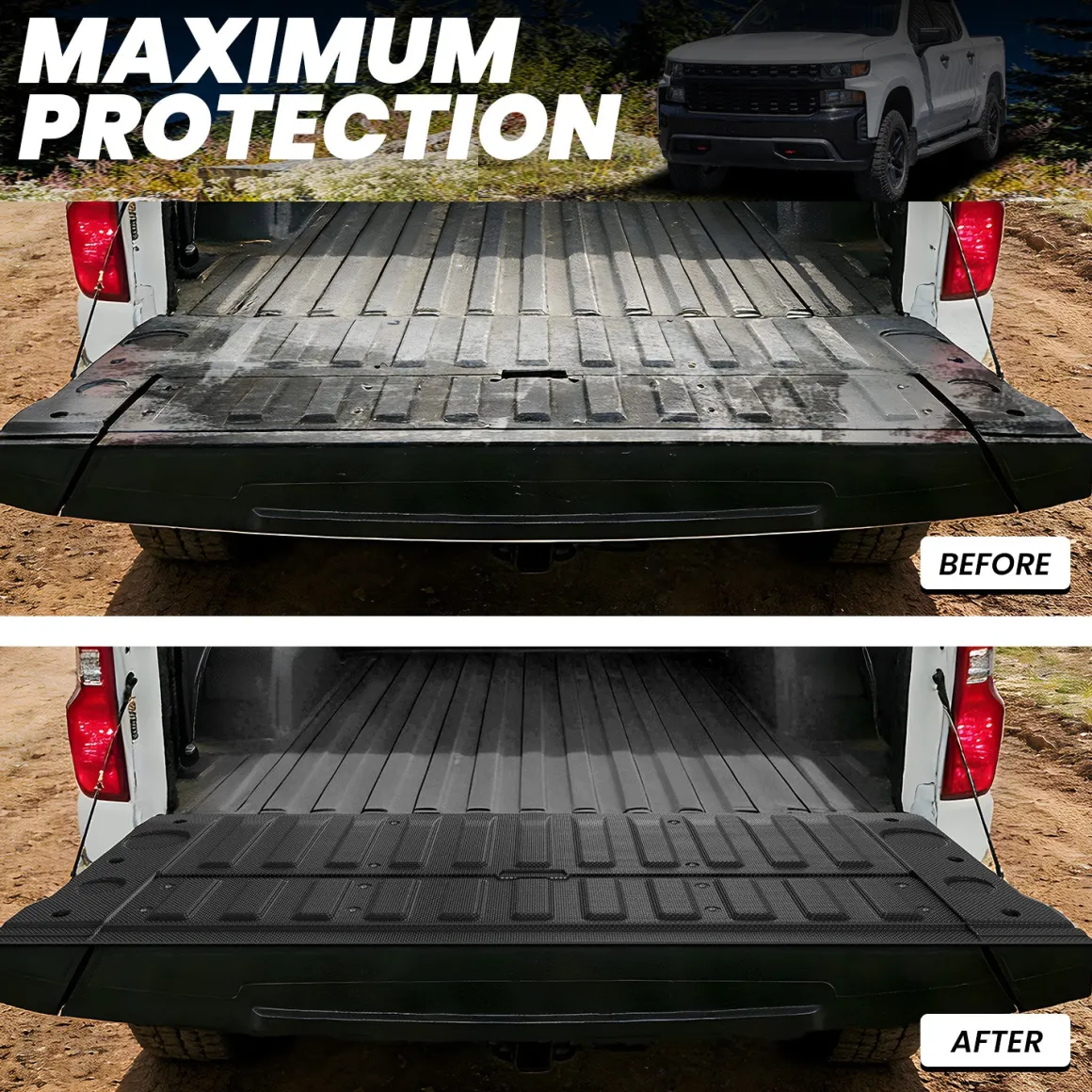 Fit for 2019-2026 GMC Sierra 1500 Truck Bed Mat or Tailgate Mat, Not Fit 2019 Sierra 1500 LD
