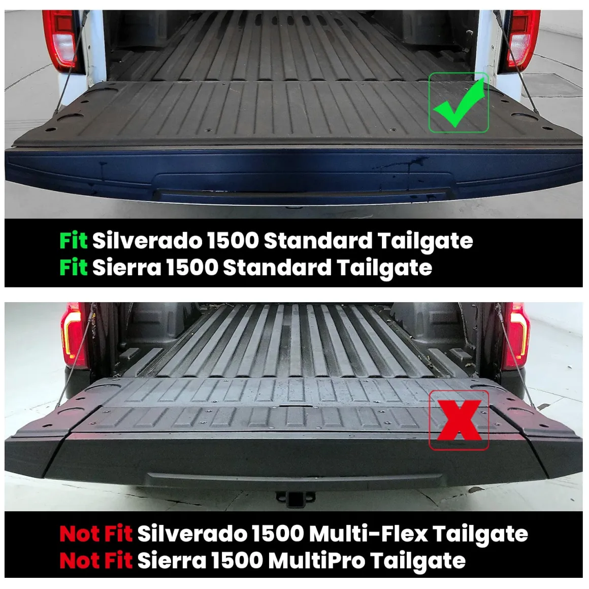 Fit for 2019-2026 GMC Sierra 1500 Truck Bed Mat or Tailgate Mat, Not Fit 2019 Sierra 1500 LD