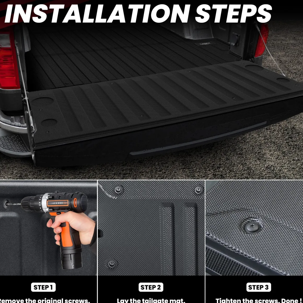 Fit for 2019-2026 GMC Sierra 1500 Truck Bed Mat or Tailgate Mat, Not Fit 2019 Sierra 1500 LD