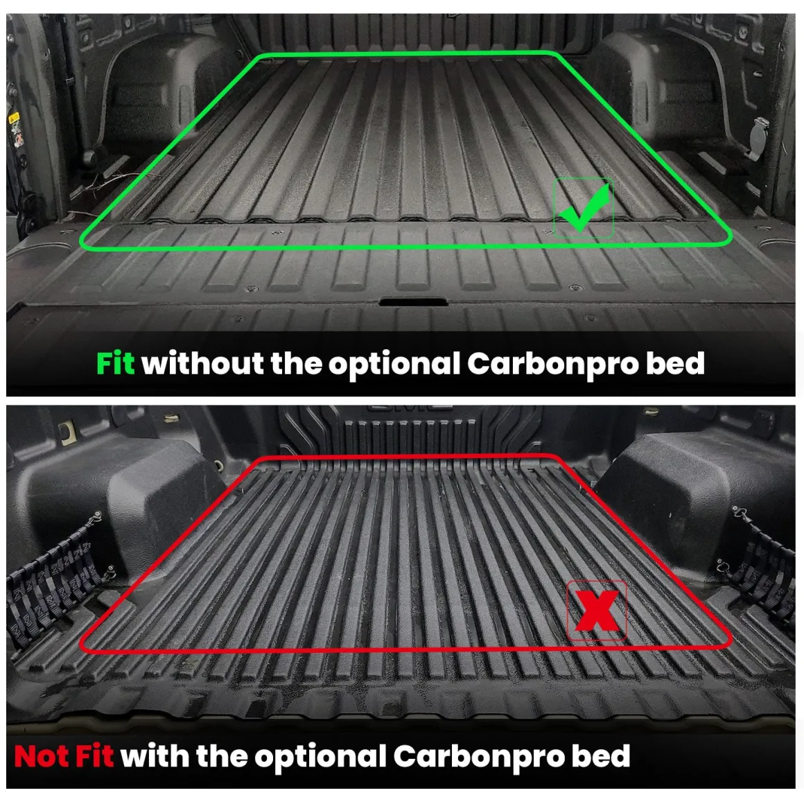Fit for 2019-2026 GMC Sierra 1500 Truck Bed Mat or Tailgate Mat, Not Fit 2019 Sierra 1500 LD