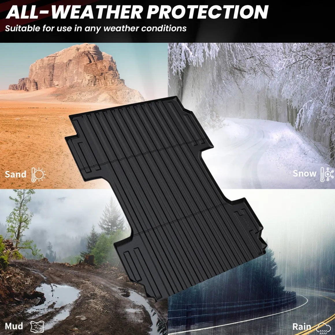 Fit for 2019-2026 GMC Sierra 1500 Truck Bed Mat or Tailgate Mat, Not Fit 2019 Sierra 1500 LD