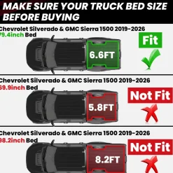 Fit for 2019-2026 GMC Sierra 1500 Truck Bed Mat or Tailgate Mat, Not Fit 2019 Sierra 1500 LD