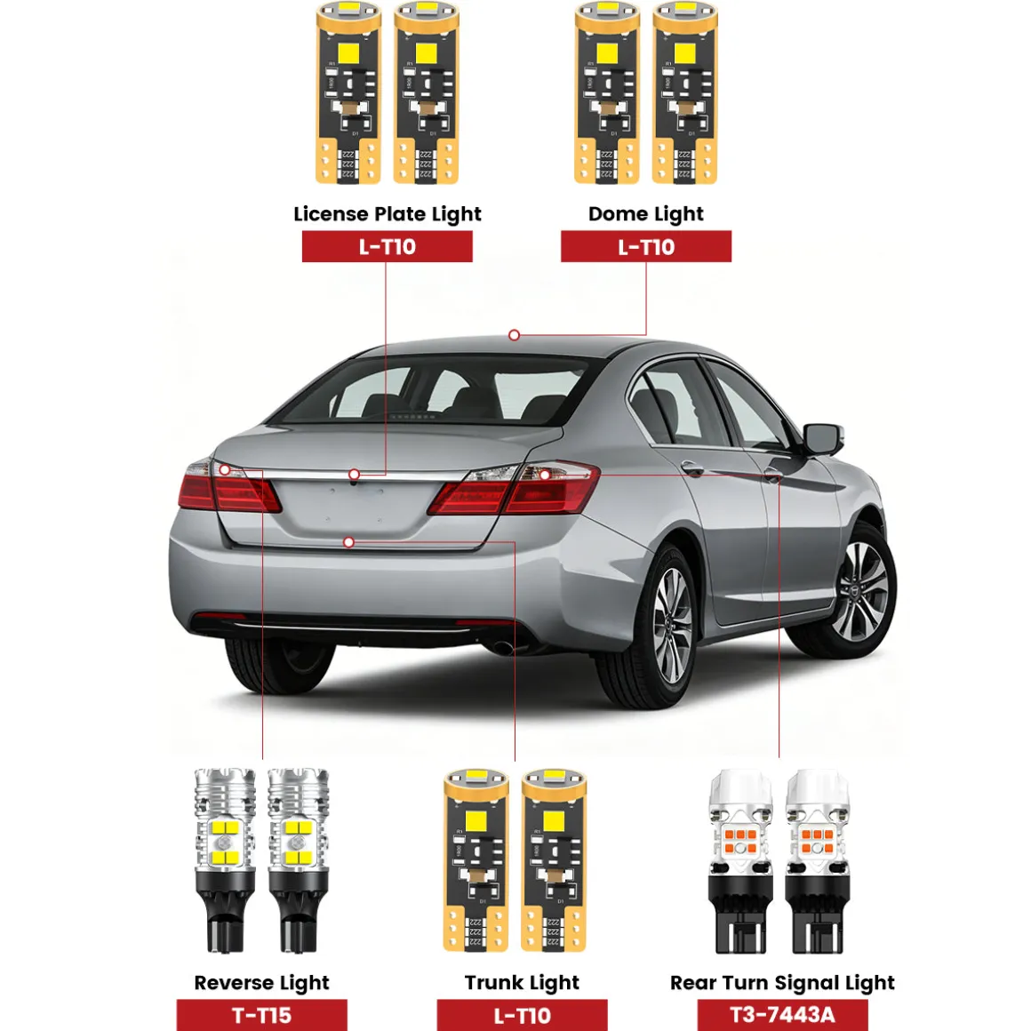 Fit for 2013-2015 Honda Accord LED Bulbs Upgrade | Tested and Verified