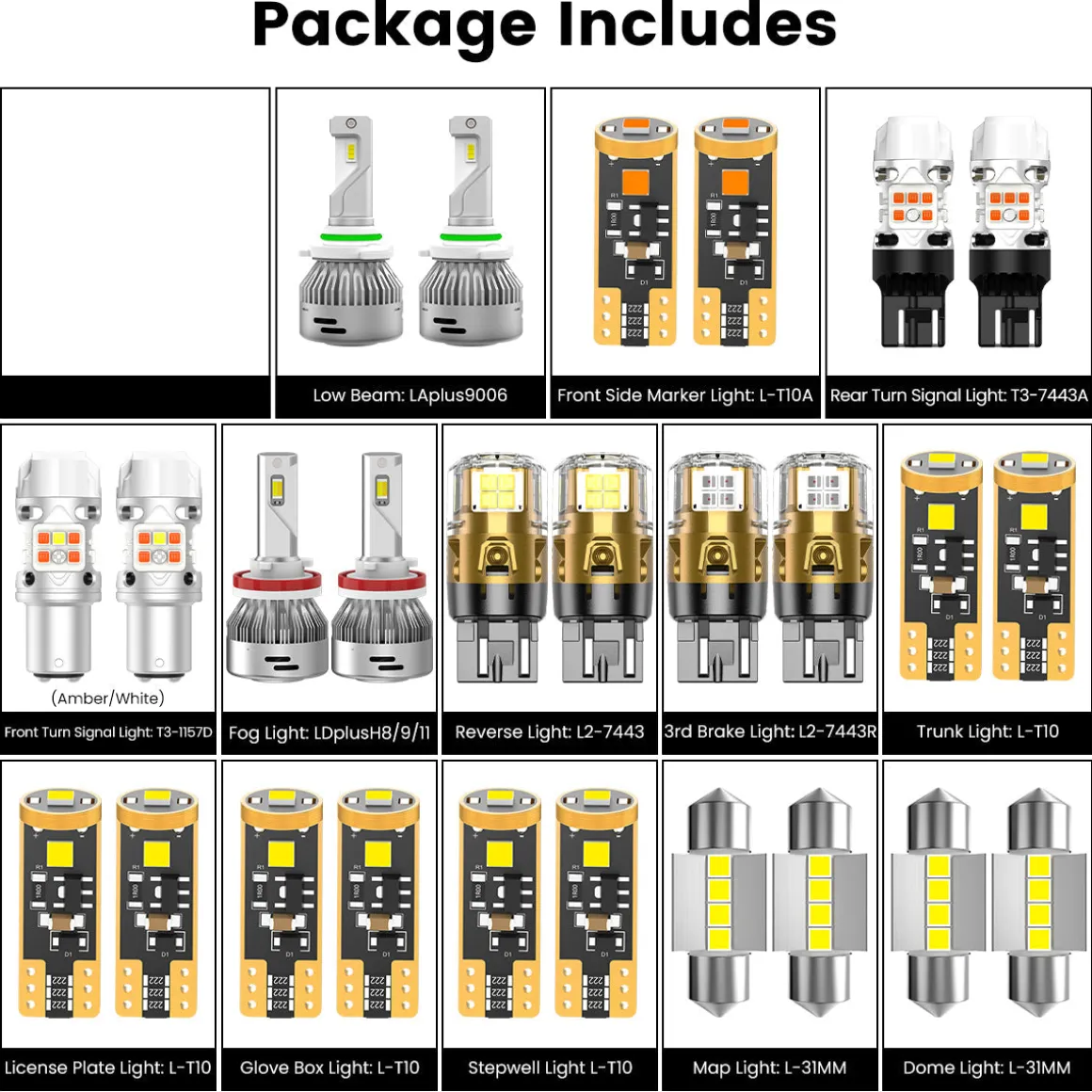 Fit for 2008-2012 Honda Accord LED Bulbs Upgrade