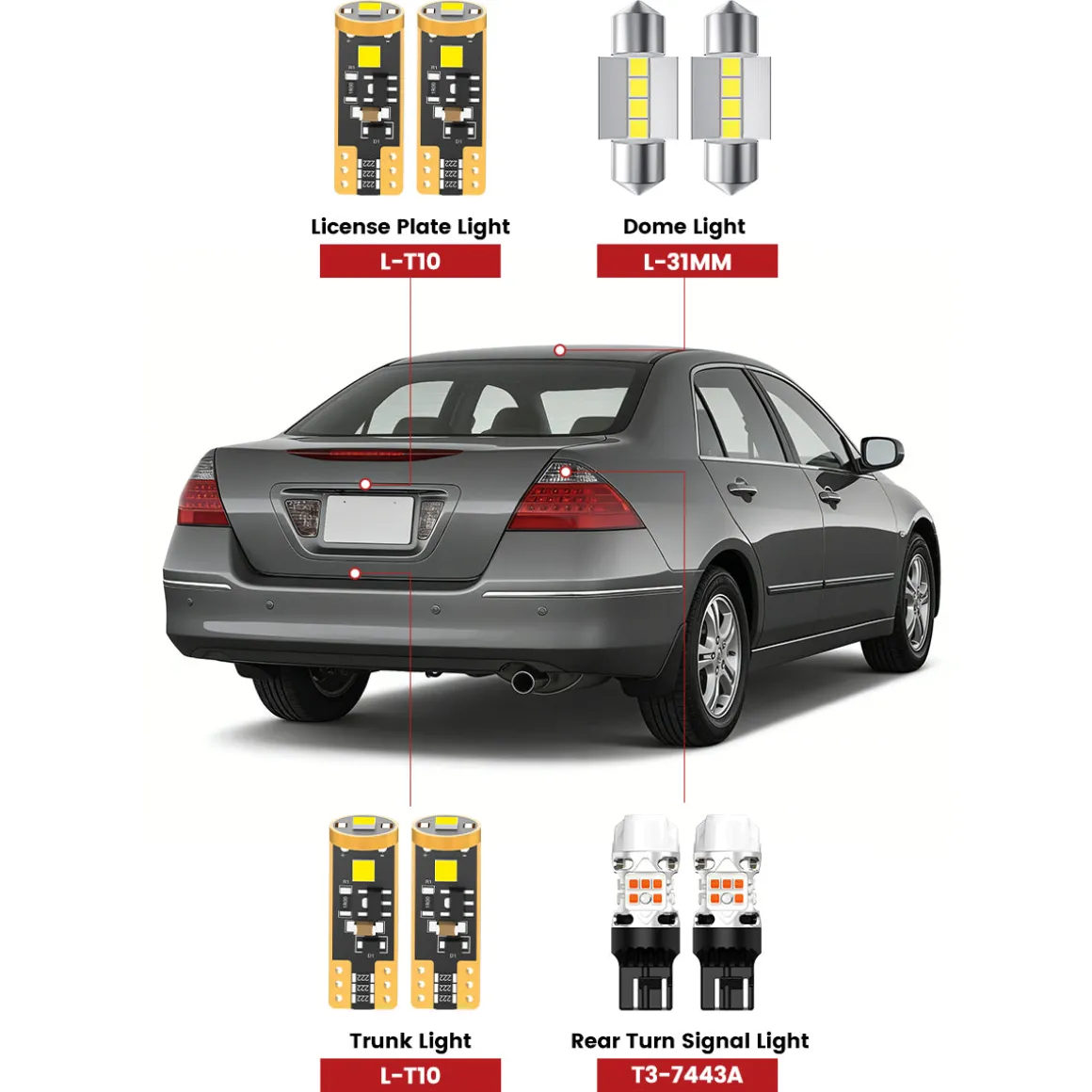 Fit for 2000-2007 Honda Accord LED Bulbs Upgrade