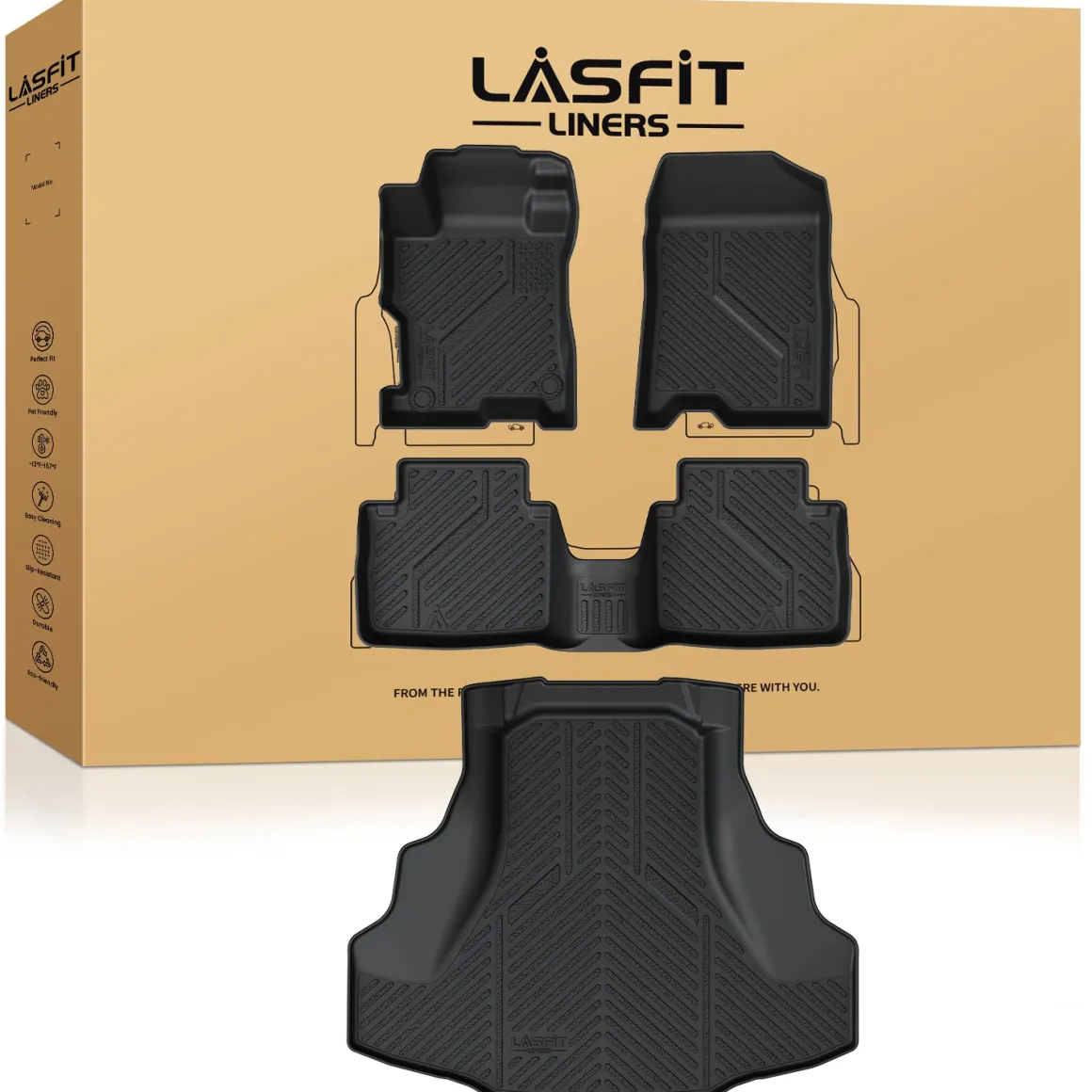 Fit for 2008-2012 Honda Accord 1st & 2nd Row Floor Mats or Cargo Mat, Only fit Sedan not fit Coupe