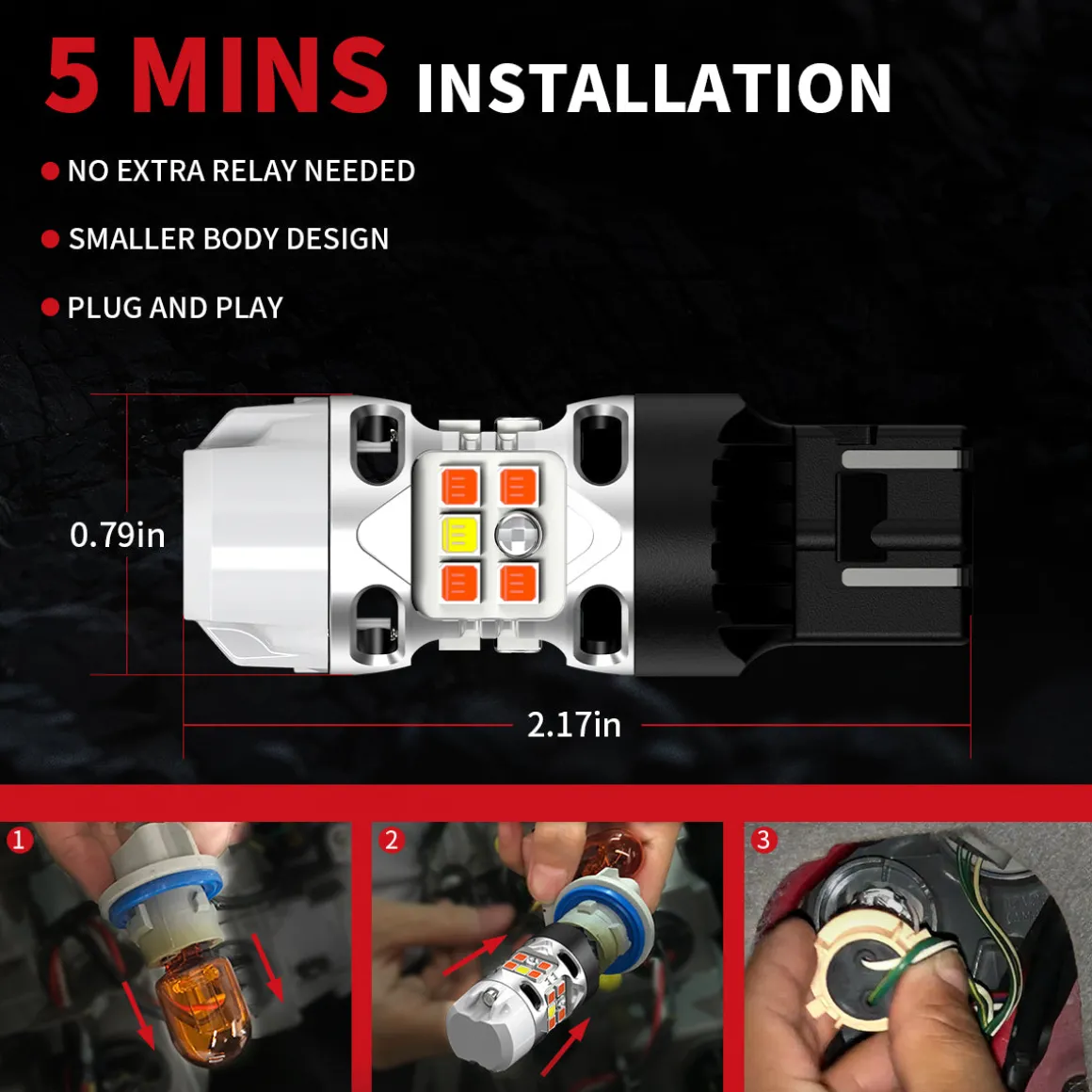 Fit for 2016-2017 Honda Accord The Brightest LED Bulbs Upgrade
