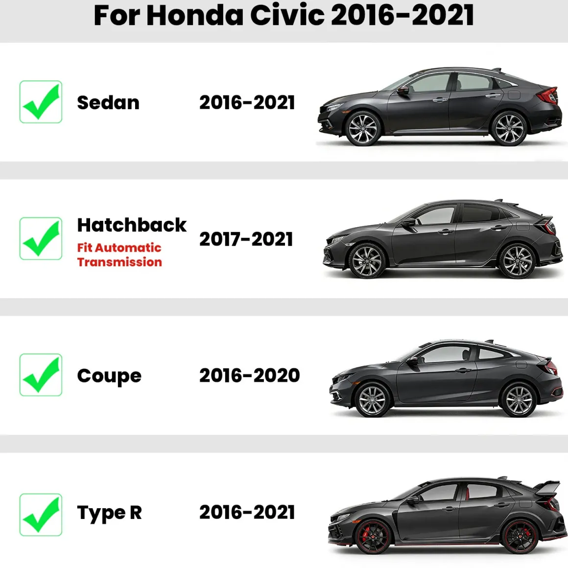 Fit for 2016-2021 Honda Civic Custom Floor Mats or Cargo Mat