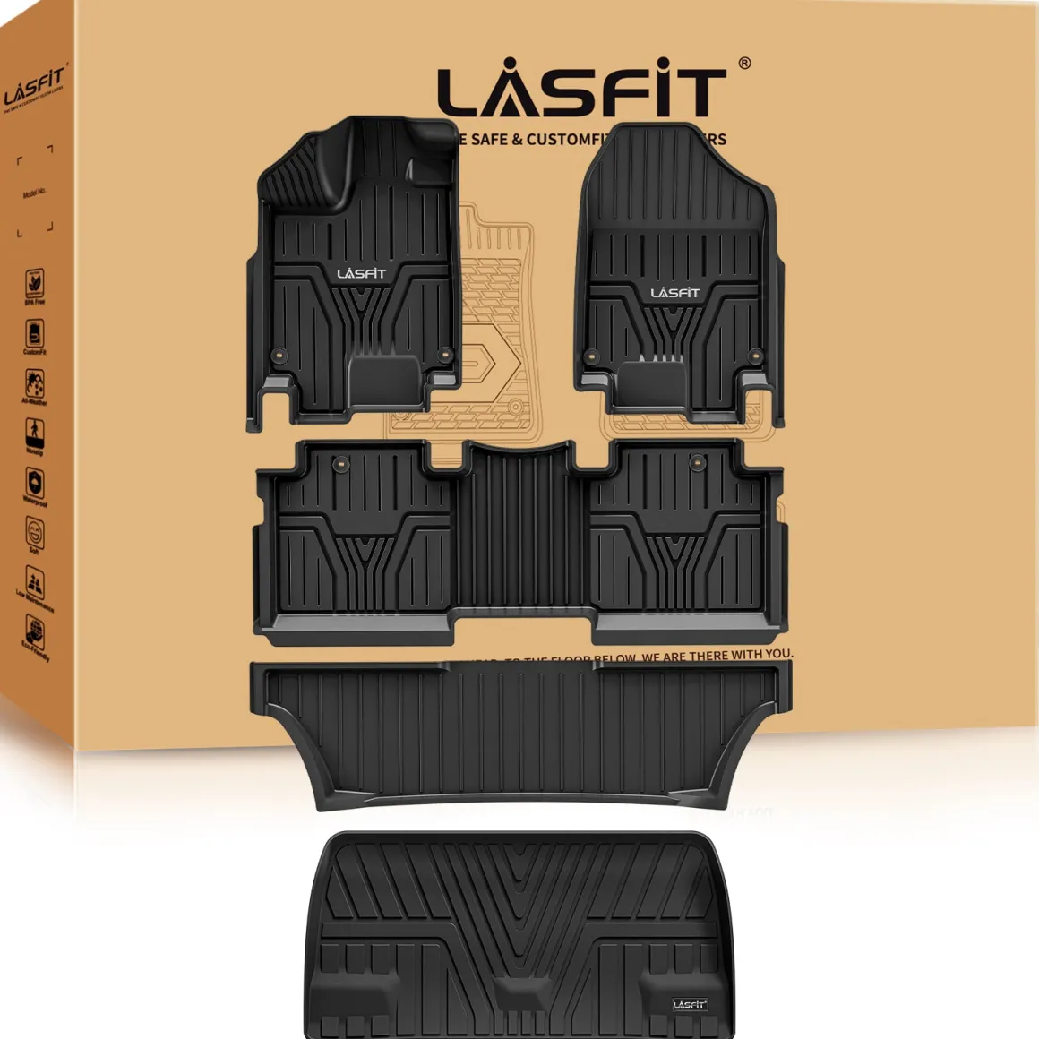 Fit for 2018-2026 Honda Odyssey TPE Custom Floor Mats or Rear Cargo Mat