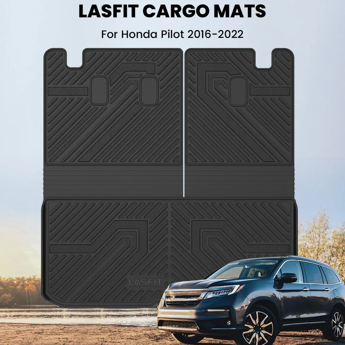 Fit for 2016-2022 Honda Pilot Floor Mats or Cargo & Seatback Mat, Cargo Mat Fit in Highest Position Only