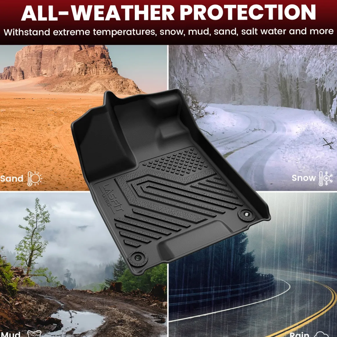 Fit for 2016-2022 Honda Pilot Floor Mats or Cargo & Seatback Mat, Cargo Mat Fit in Highest Position Only