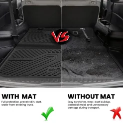 Fit for 2016-2022 Honda Pilot Floor Mats or Cargo & Seatback Mat, Cargo Mat Fit in Highest Position Only