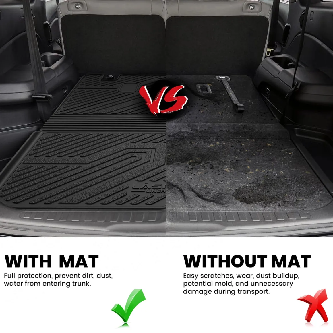 Fit for 2016-2022 Honda Pilot Floor Mats or Cargo & Seatback Mat, Cargo Mat Fit in Highest Position Only