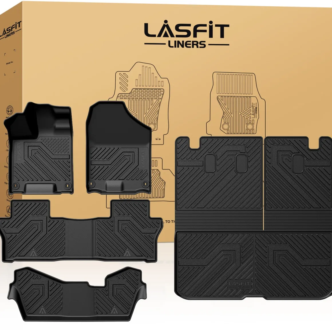 Fit for 2016-2022 Honda Pilot Floor Mats or Cargo & Seatback Mat, Cargo Mat Fit in Highest Position Only