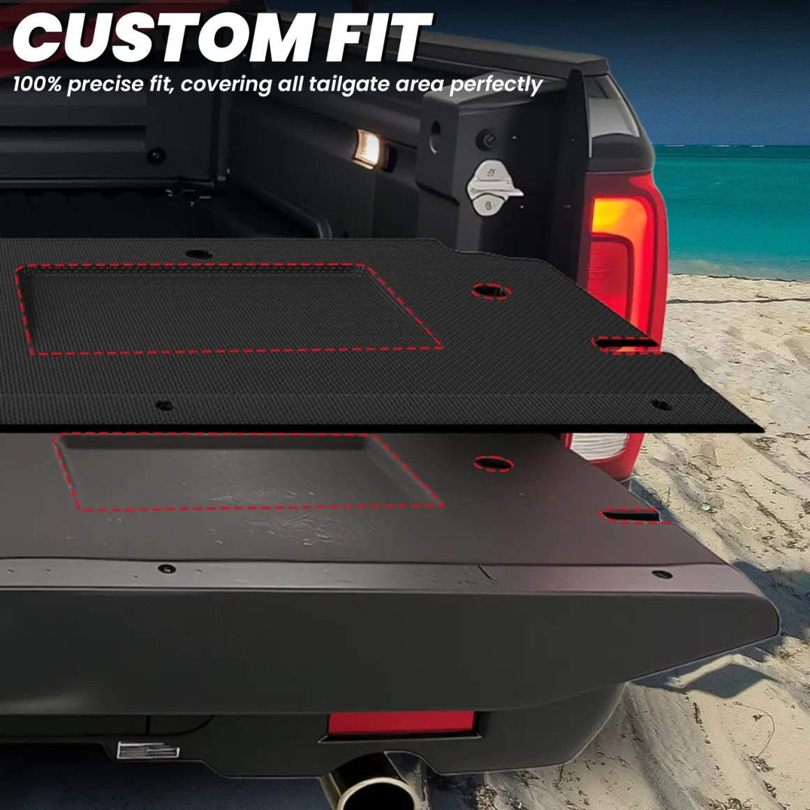 Fit for 2017-2026 Honda Ridgeline 5.3FT(64") Heavy Duty Truck Bed Mat or Tailgate Mat, Not Fit Drop-in liners