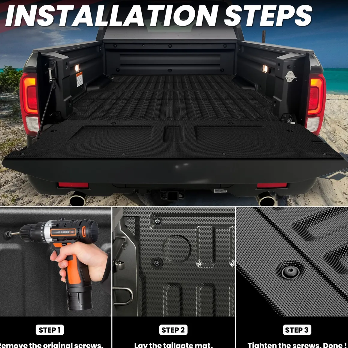 Fit for 2017-2026 Honda Ridgeline 5.3FT(64") Heavy Duty Truck Bed Mat or Tailgate Mat, Not Fit Drop-in liners