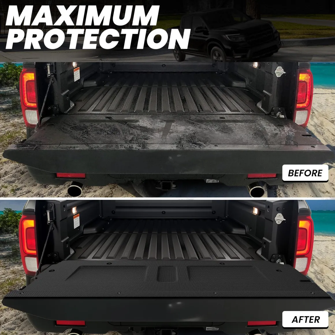 Fit for 2017-2026 Honda Ridgeline 5.3FT(64") Heavy Duty Truck Bed Mat or Tailgate Mat, Not Fit Drop-in liners