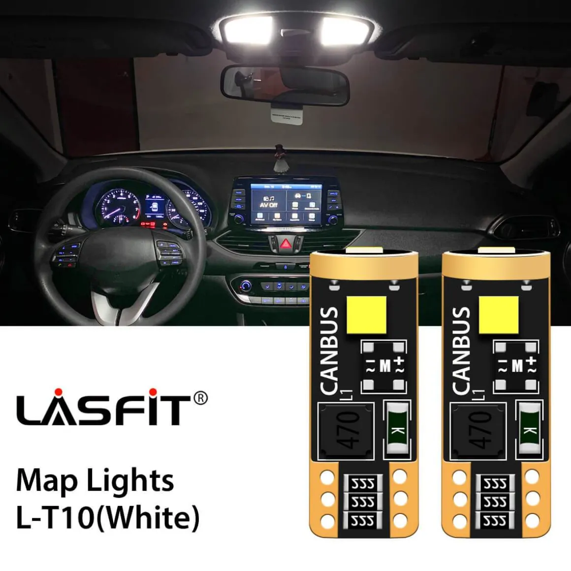 Fit for 2018-2019 Hyundai Elantra GT Custom H7 LED Bulbs Exterior Interior Lights Plug and Play