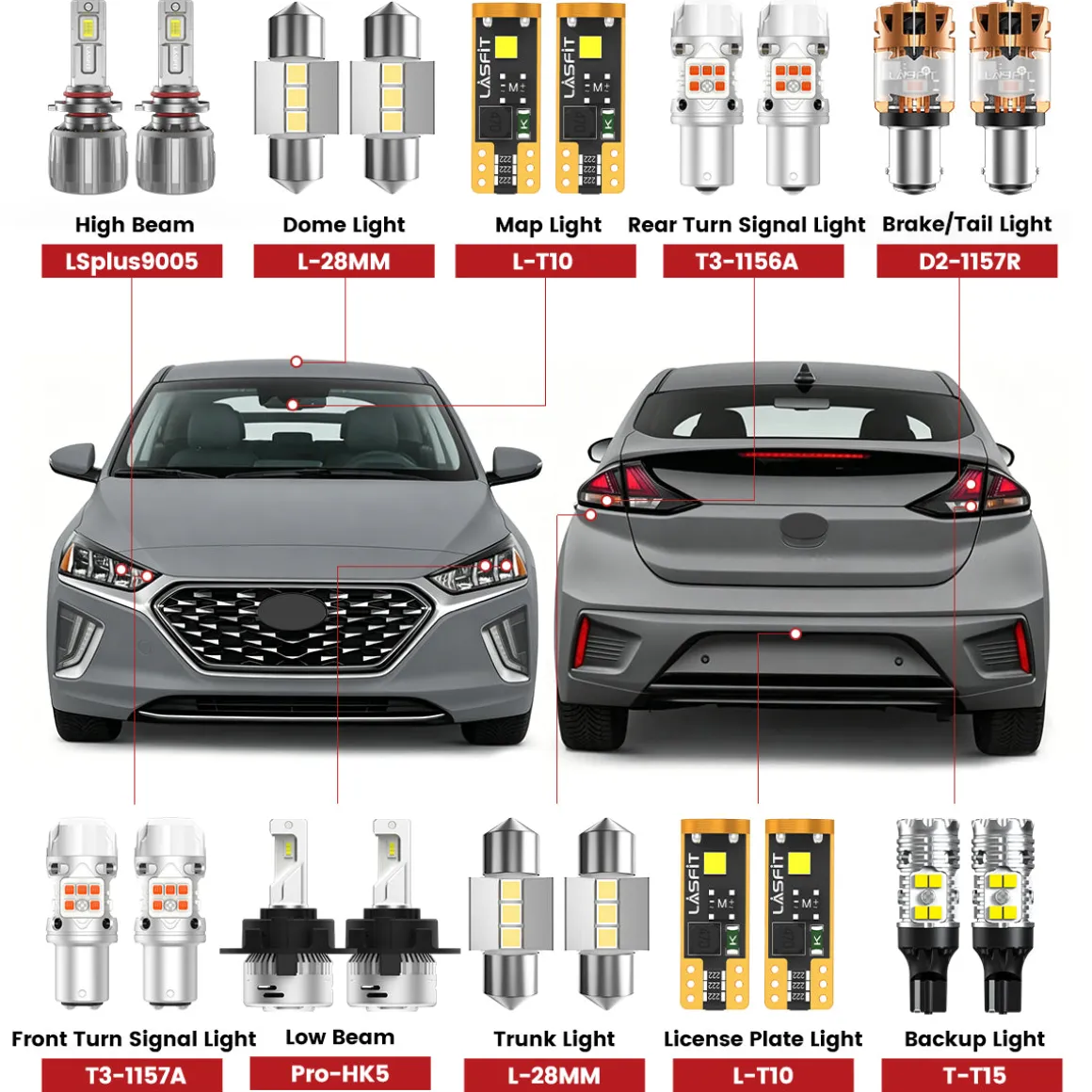 Fit for 2020-2022 Hyundai Ioniq The Brightest LED Bulbs Upgrade
