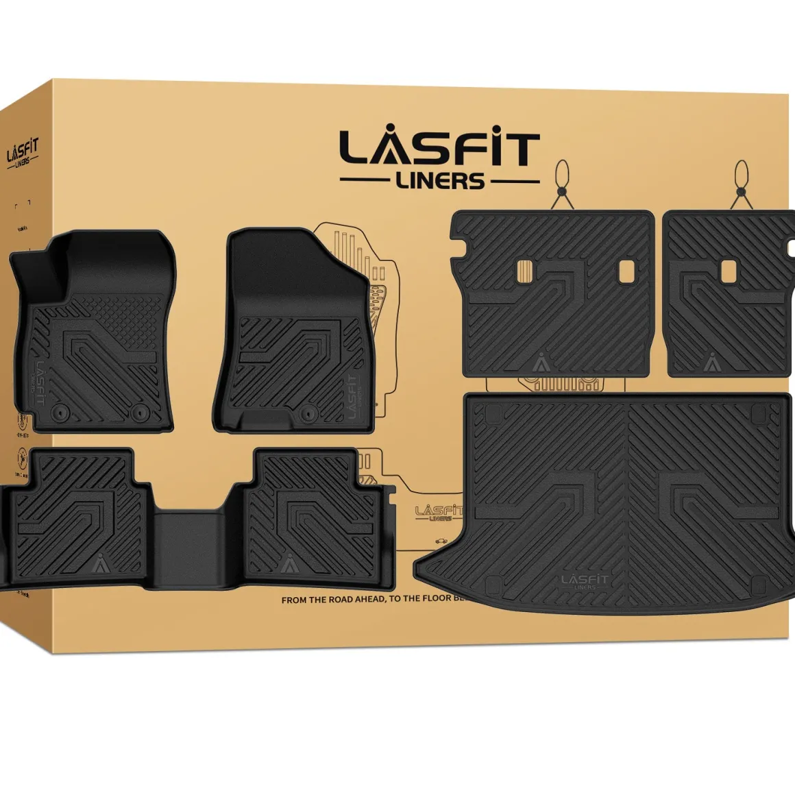 Fit for 2018-2023 Hyundai Kona Floor & Seatback & Cargo Mats, Fit Gas Only