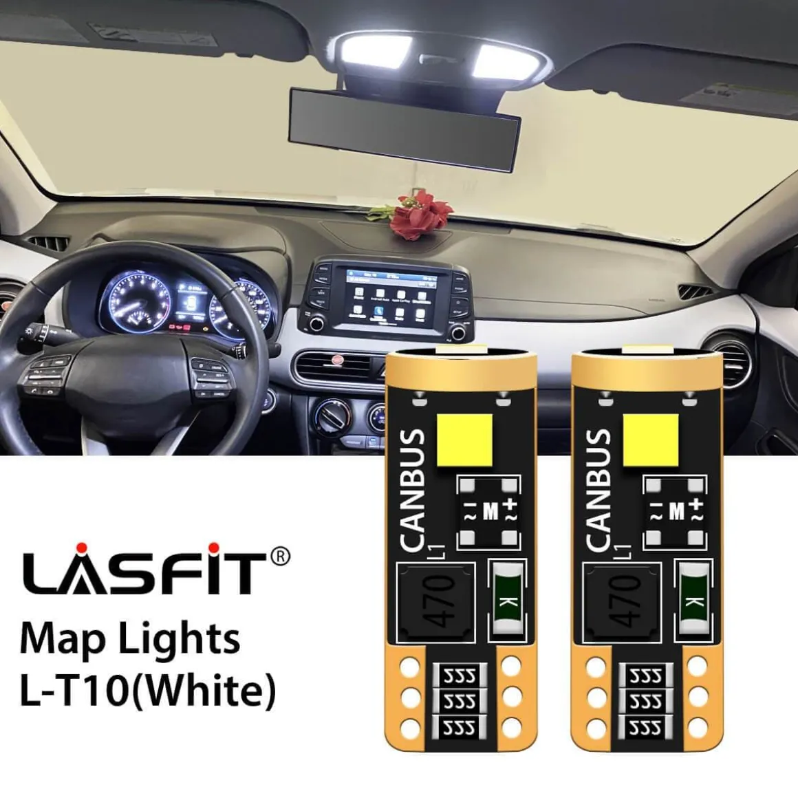 Fit for 2018-2020 Hyundai Kona H7 Custom LED Bulbs Exterior Interior Lights Plug and Play