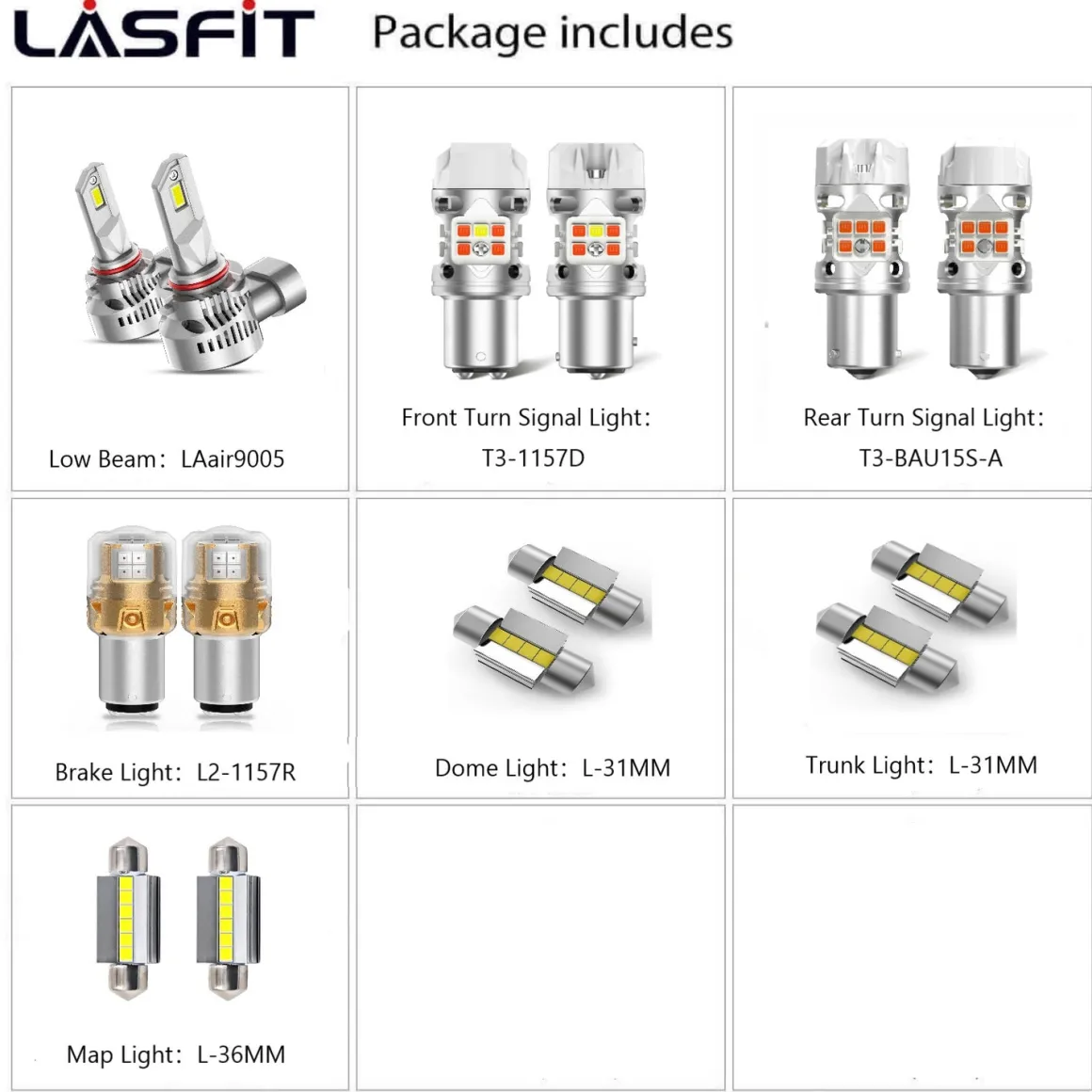 Fit for 2017-2018 Hyundai Santa Fe Custom H7 LED Bulbs Exterior Interior Lights, Santa Fe Sport Included
