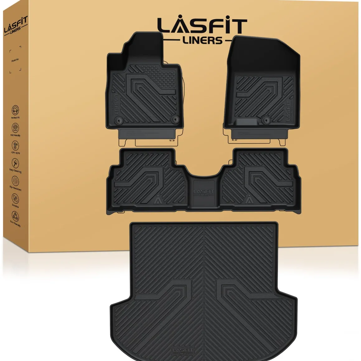 Fit for 2019-2020 Hyundai Santa Fe Floor Mats & Cargo Mat, Not Fit 2019 Santa Fe XL