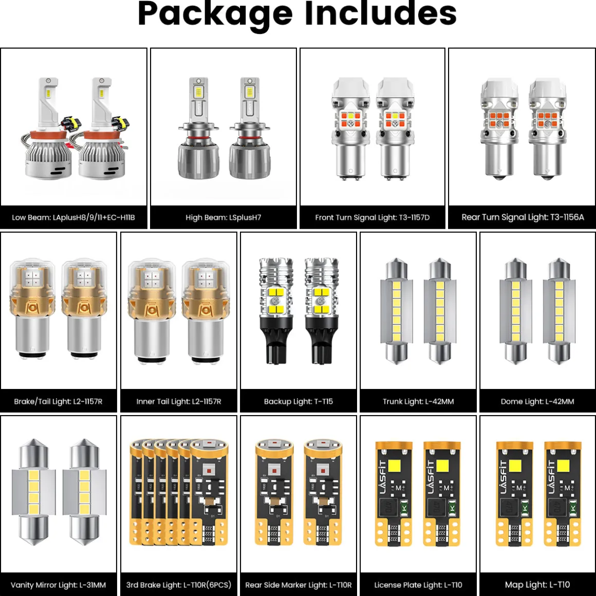 Fit for 2010-2012 Hyundai Santa Fe The Brightest LED Bulbs Upgrade
