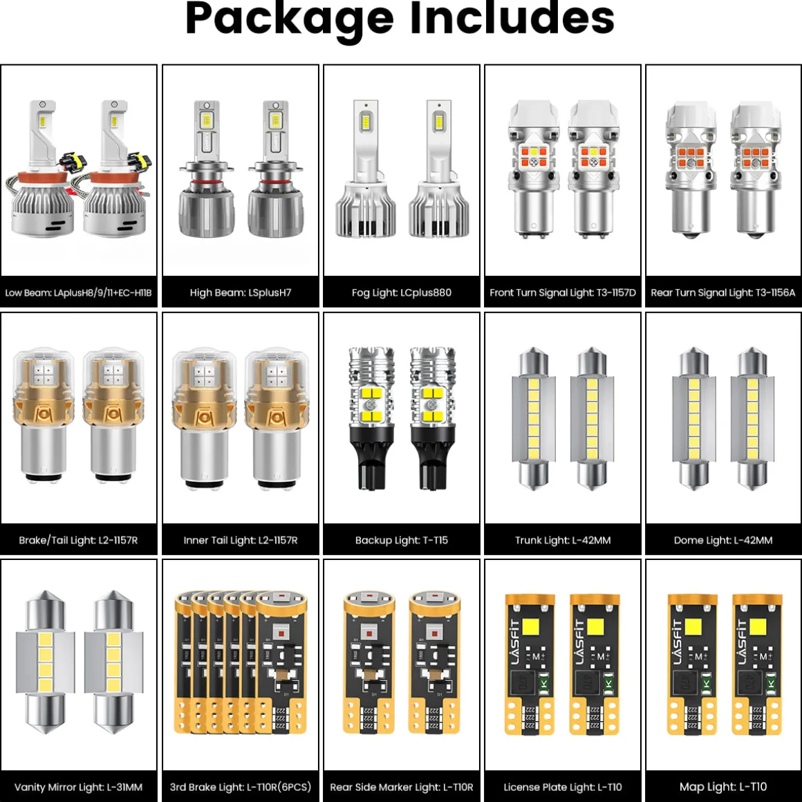 Fit for 2010-2012 Hyundai Santa Fe The Brightest LED Bulbs Upgrade