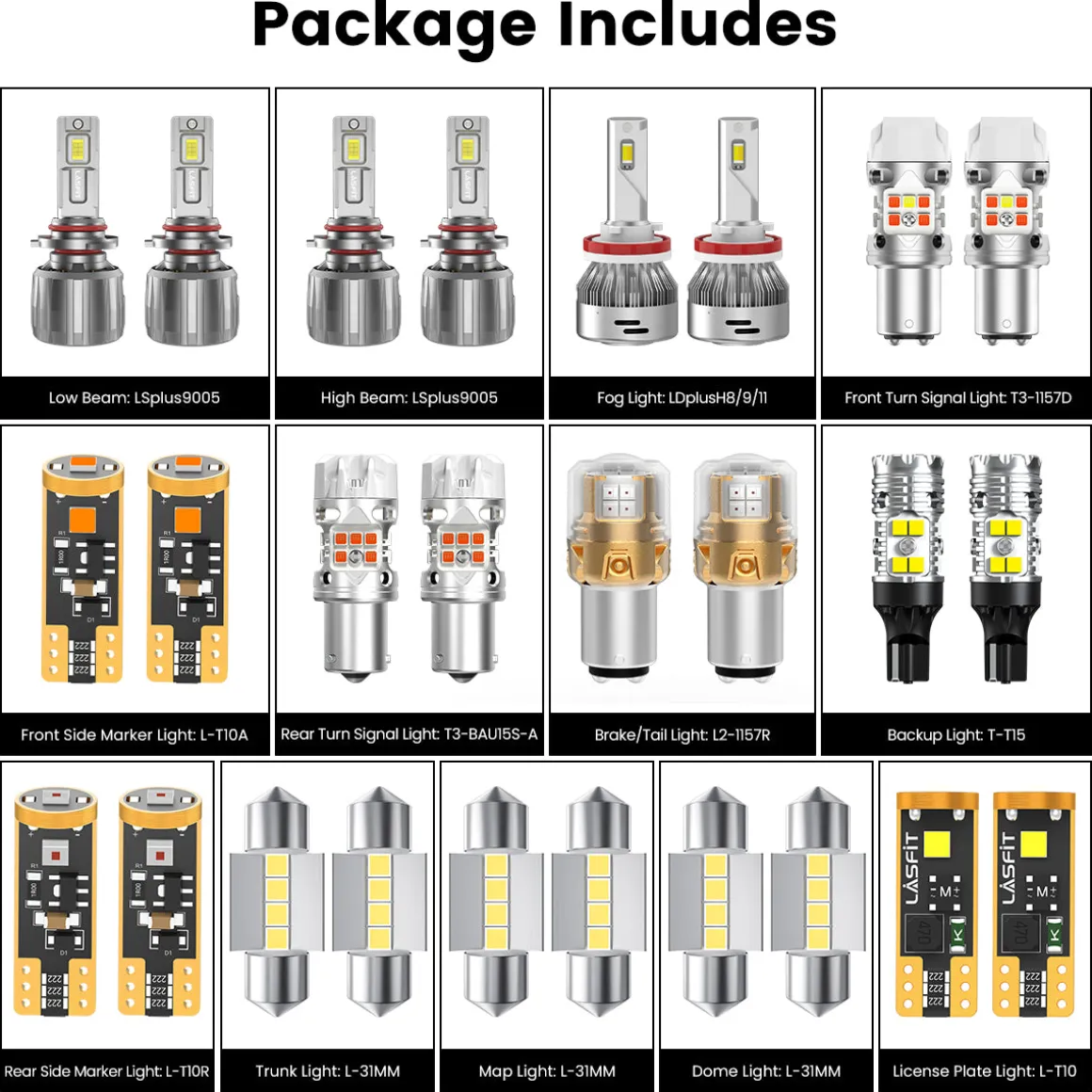 Fit for 2019-2020 Hyundai Santa Fe The Brightest LED Bulbs Upgrade