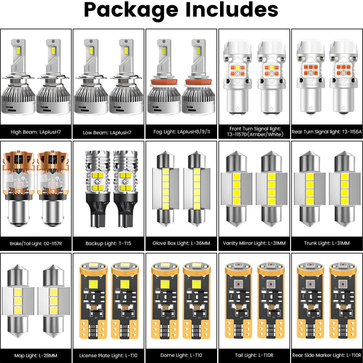 Fit for 2011-2014 Hyundai Sonata The Brightest LED Bulbs Upgrade