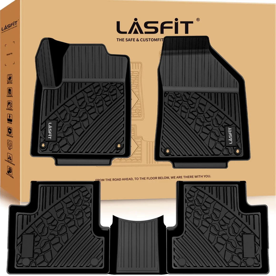 Fit for 2015 Jeep Cherokee Floor Mats, Fit Non-raised Dead Pedal ONLY